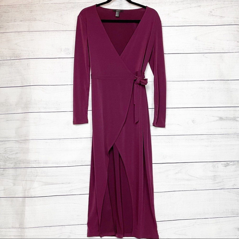 Forever 21 plum front wrap dress
